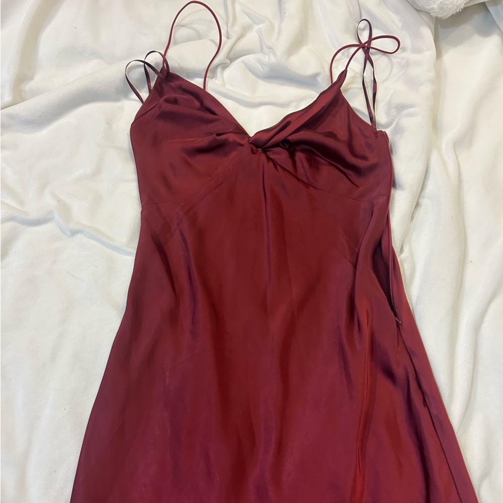 Princess Polly Deep Red Satin Dress